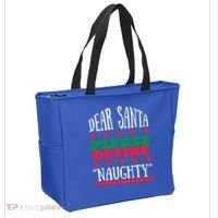 Funny Dear Santa Please Define Naughty Christmas Gift Tote Bag thumb 2