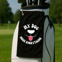 Funny Dog Scent work my dog nose everything Golf Towel thumb 2