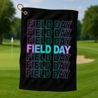 Field Day School Neon Retro Golf Towel thumb 1