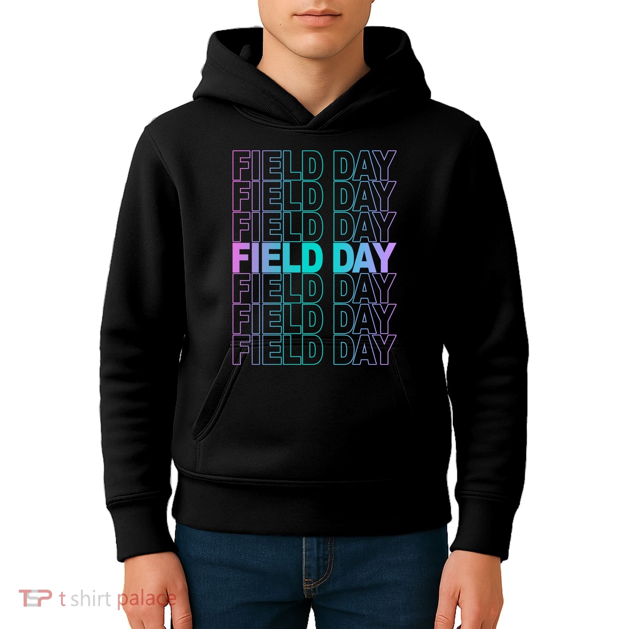 Field Day School Neon Retro Kids Hoodie