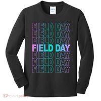 Field Day School Neon Retro Kids Long Sleeve Shirt thumb 0