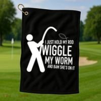 Fishing Dirty Sexual Humor Golf Towel thumb 1