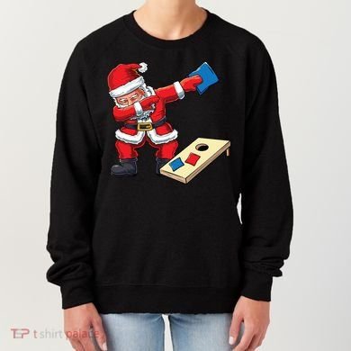 Funny Dabbing Santa Claus Cornhole Christmas Corn Hole Xmas Cool Gift Women's Sweatshirt