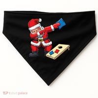 Funny Dabbing Santa Claus Cornhole Christmas Corn Hole Xmas Cool Gift USA-Made Doggie Bandana thumb 0