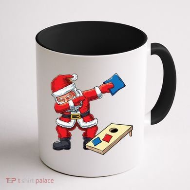 Funny Dabbing Santa Claus Cornhole Christmas Corn Hole Xmas Cool Gift Coffee Mug back