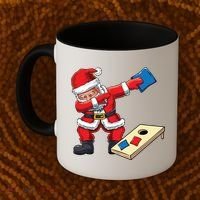 Funny Dabbing Santa Claus Cornhole Christmas Corn Hole Xmas Cool Gift Coffee Mug thumb 2