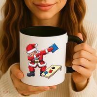 Funny Dabbing Santa Claus Cornhole Christmas Corn Hole Xmas Cool Gift Coffee Mug thumb 3