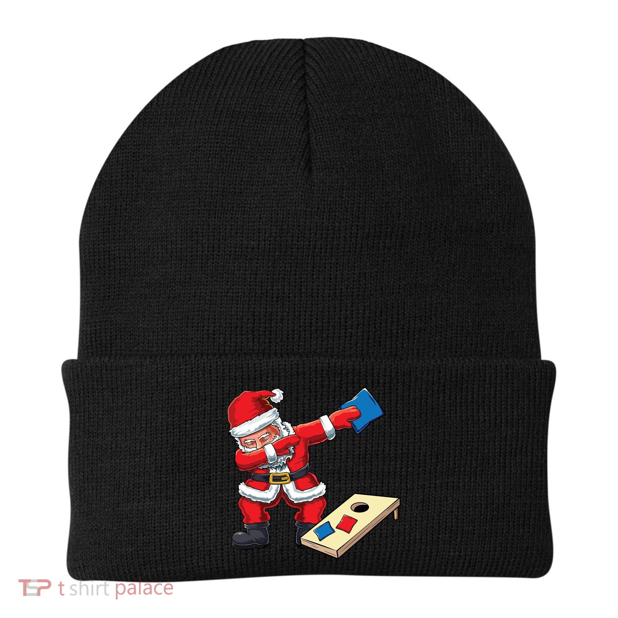 Funny Dabbing Santa Claus Cornhole Christmas Corn Hole Xmas Cool Gift Beanie