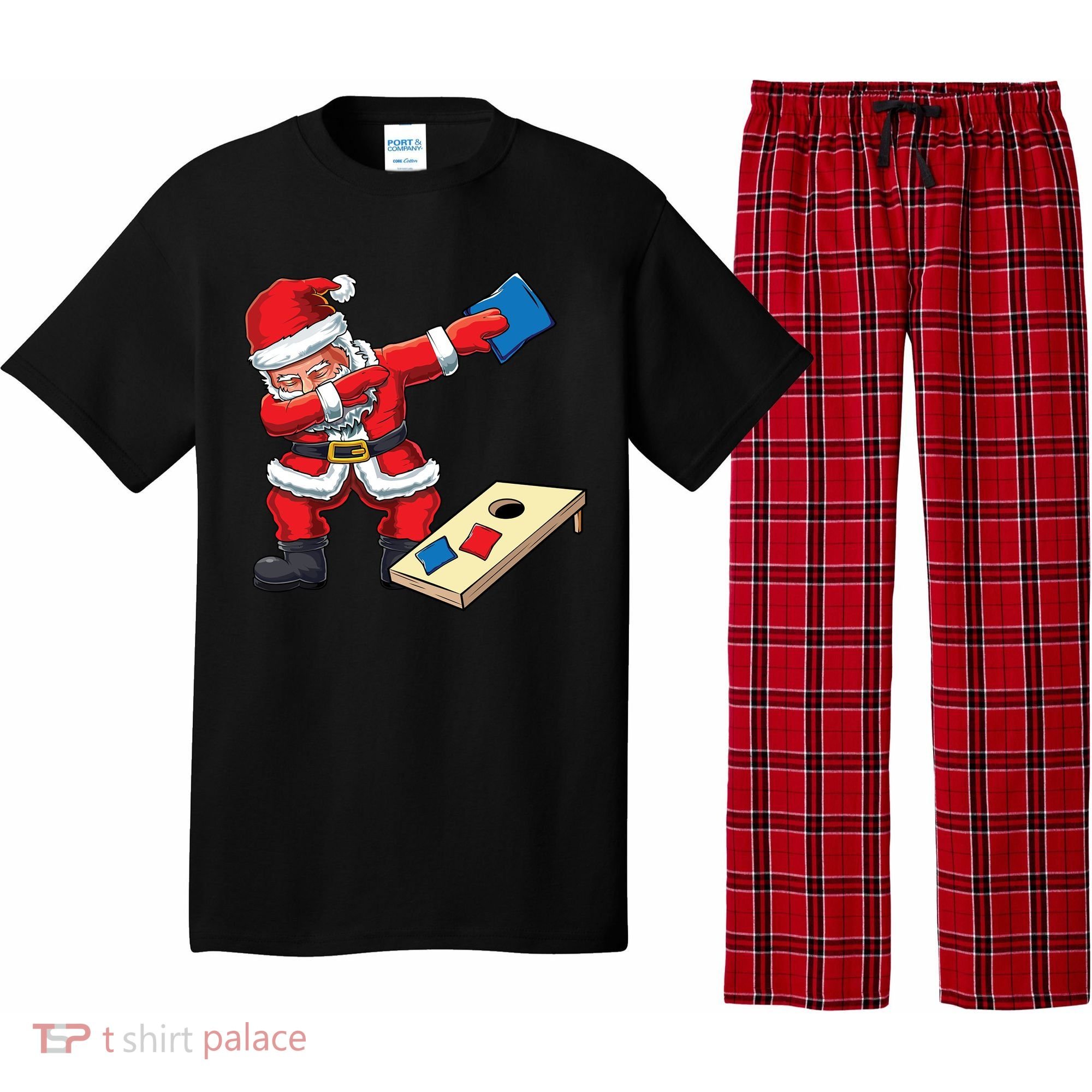 Funny Dabbing Santa Claus Cornhole Christmas Corn Hole Xmas Cool Gift Pajama Set