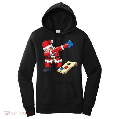 Funny Dabbing Santa Claus Cornhole Christmas Corn Hole Xmas Cool Gift Women's Hoodie
