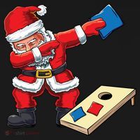 Funny Dabbing Santa Claus Cornhole Christmas Corn Hole Xmas Cool Gift Women's Hoodie thumb 2