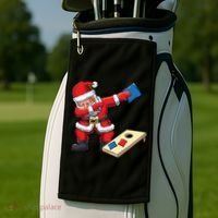 Funny Dabbing Santa Claus Cornhole Christmas Corn Hole Xmas Cool Gift Golf Towel thumb 2