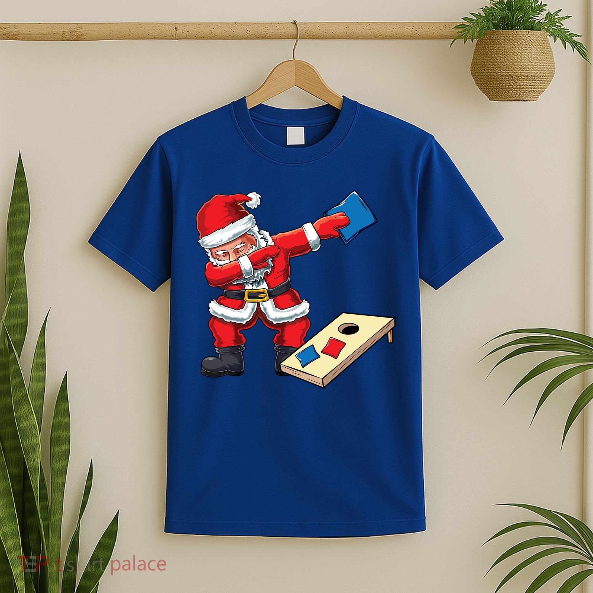 Funny Dabbing Santa Claus Cornhole Christmas Corn Hole Xmas Cool Gift T-Shirt