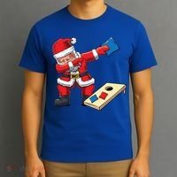 Funny Dabbing Santa Claus Cornhole Christmas Corn Hole Xmas Cool Gift T-Shirt thumb 3