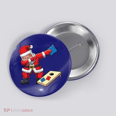 Funny Dabbing Santa Claus Cornhole Christmas Corn Hole Xmas Cool Gift Button