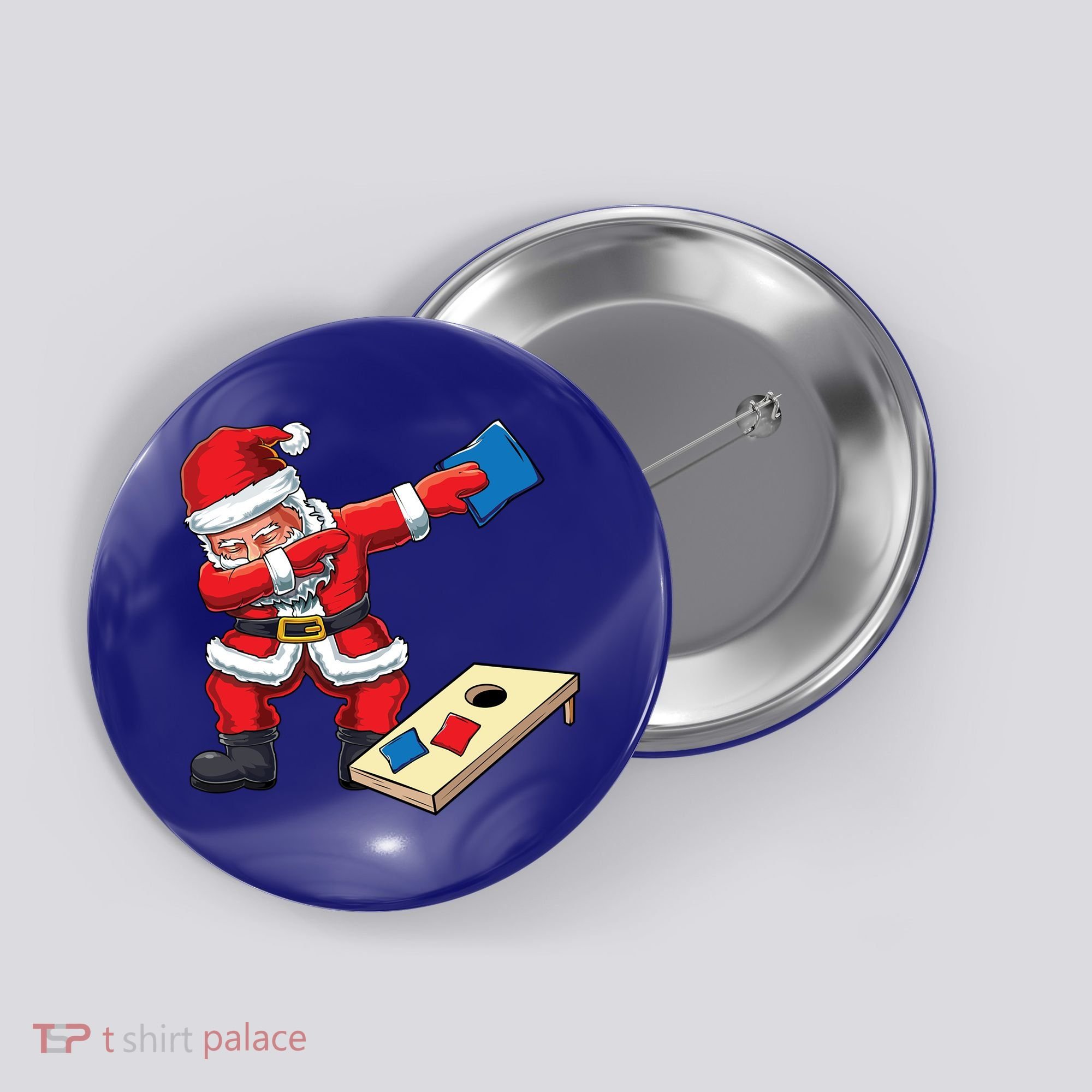 Funny Dabbing Santa Claus Cornhole Christmas Corn Hole Xmas Cool Gift Button