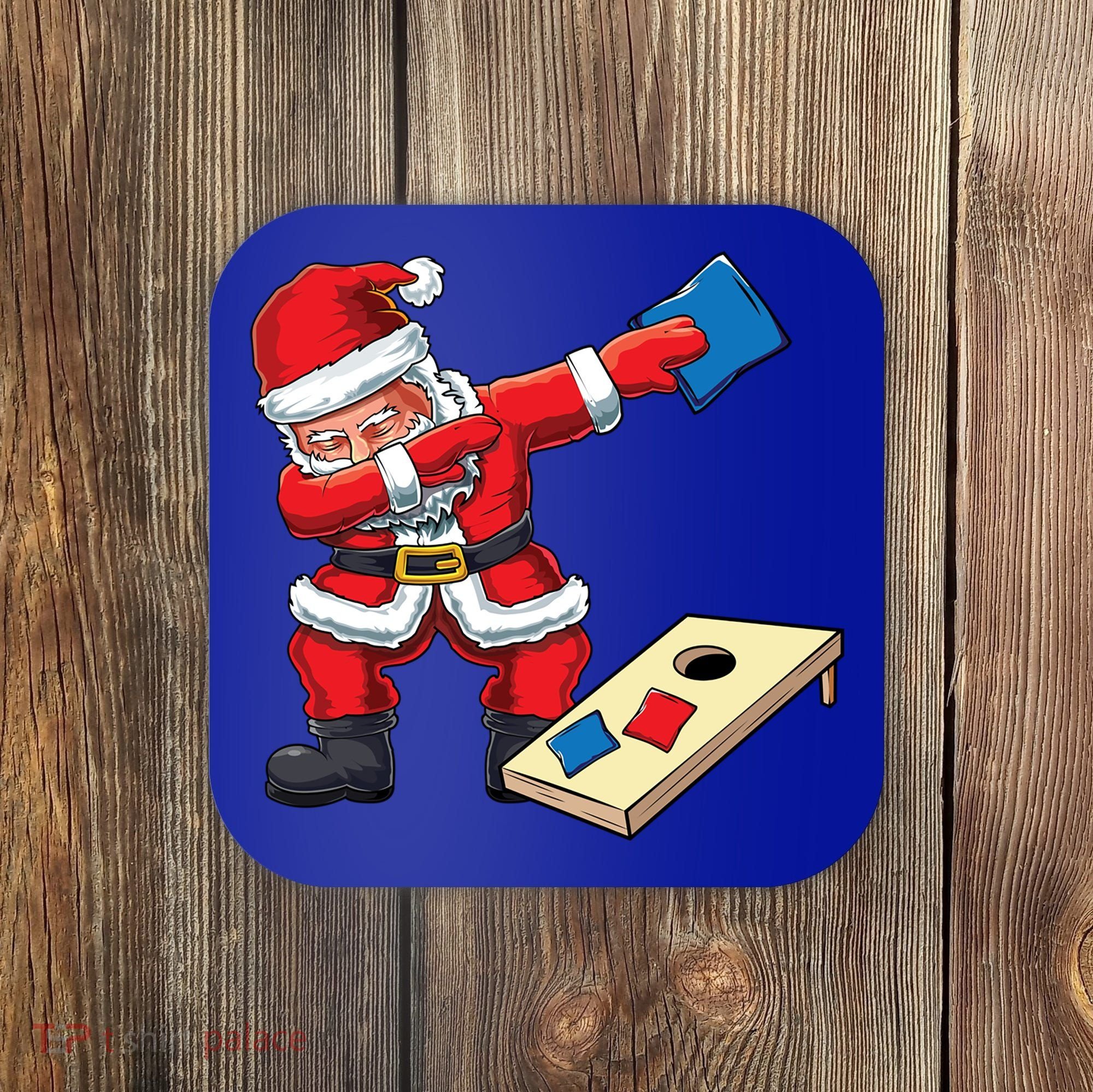 Funny Dabbing Santa Claus Cornhole Christmas Corn Hole Xmas Cool Gift Coaster