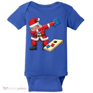 Funny Dabbing Santa Claus Cornhole Christmas Corn Hole Xmas Cool Gift Baby Bodysuit