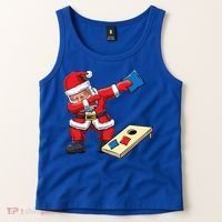 Funny Dabbing Santa Claus Cornhole Christmas Corn Hole Xmas Cool Gift Tank Top thumb 2