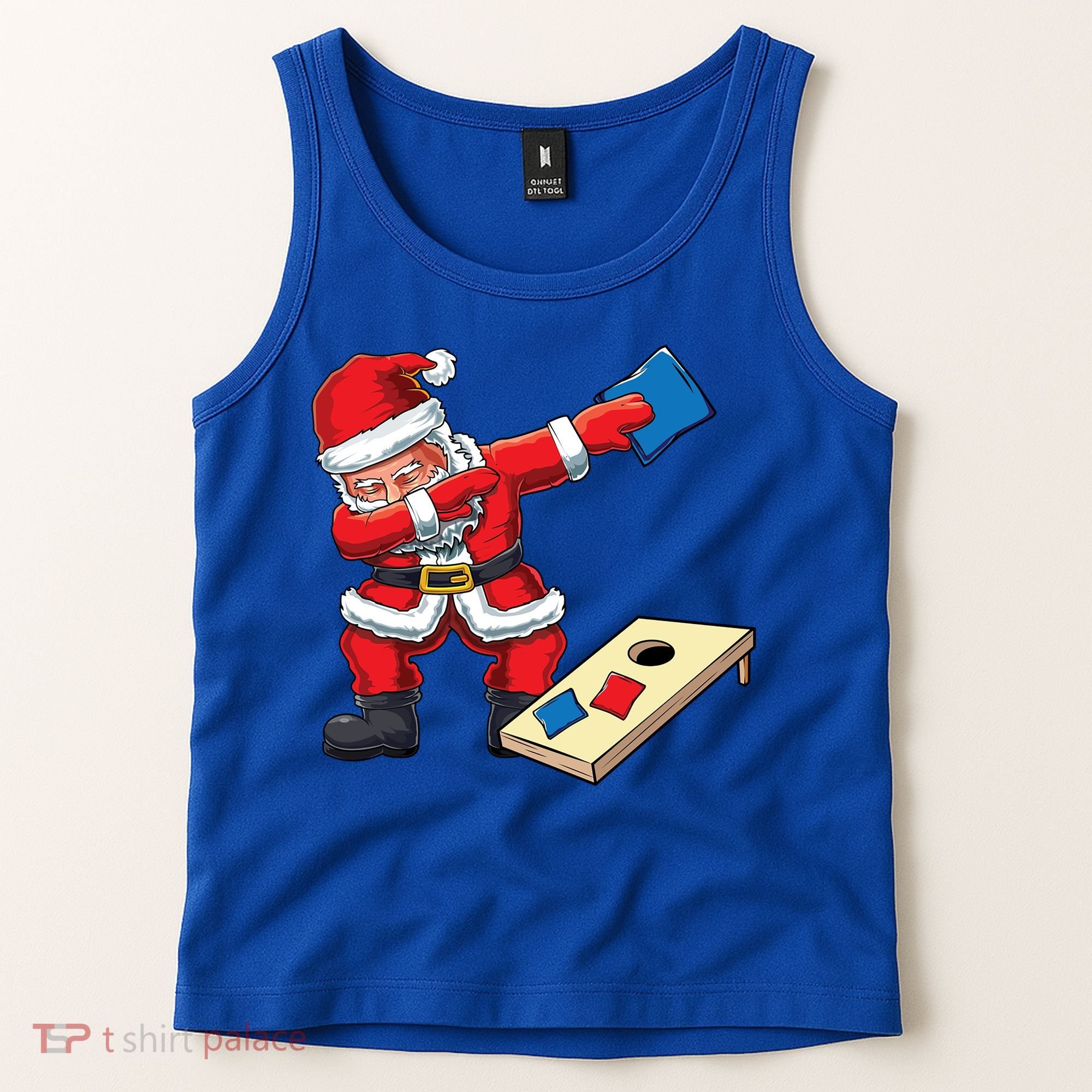 Funny Dabbing Santa Claus Cornhole Christmas Corn Hole Xmas Cool Gift Tank Top
