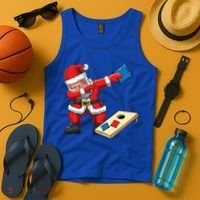 Funny Dabbing Santa Claus Cornhole Christmas Corn Hole Xmas Cool Gift Tank Top thumb 4