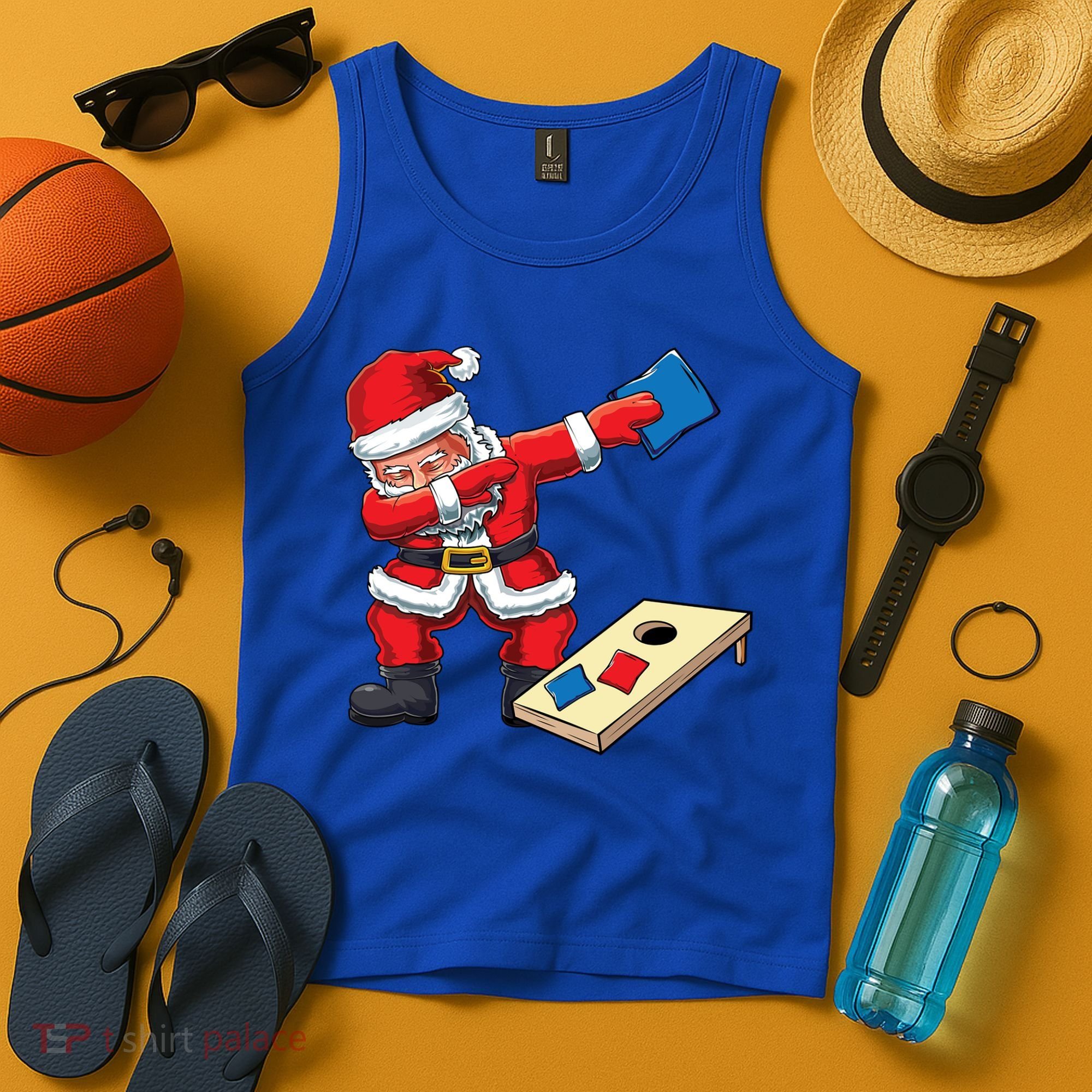 Funny Dabbing Santa Claus Cornhole Christmas Corn Hole Xmas Cool Gift Tank Top