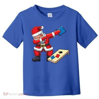 Funny Dabbing Santa Claus Cornhole Christmas Corn Hole Xmas Cool Gift Toddler T-Shirt