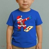 Funny Dabbing Santa Claus Cornhole Christmas Corn Hole Xmas Cool Gift Toddler T-Shirt thumb 2