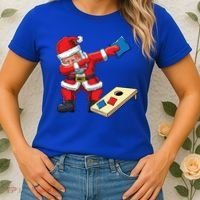 Funny Dabbing Santa Claus Cornhole Christmas Corn Hole Xmas Cool Gift Women's T-Shirt thumb 2