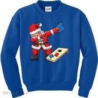 Funny Dabbing Santa Claus Cornhole Christmas Corn Hole Xmas Cool Gift Kids Sweatshirt thumb 0