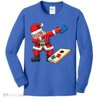 Funny Dabbing Santa Claus Cornhole Christmas Corn Hole Xmas Cool Gift Kids Long Sleeve Shirt thumb 0