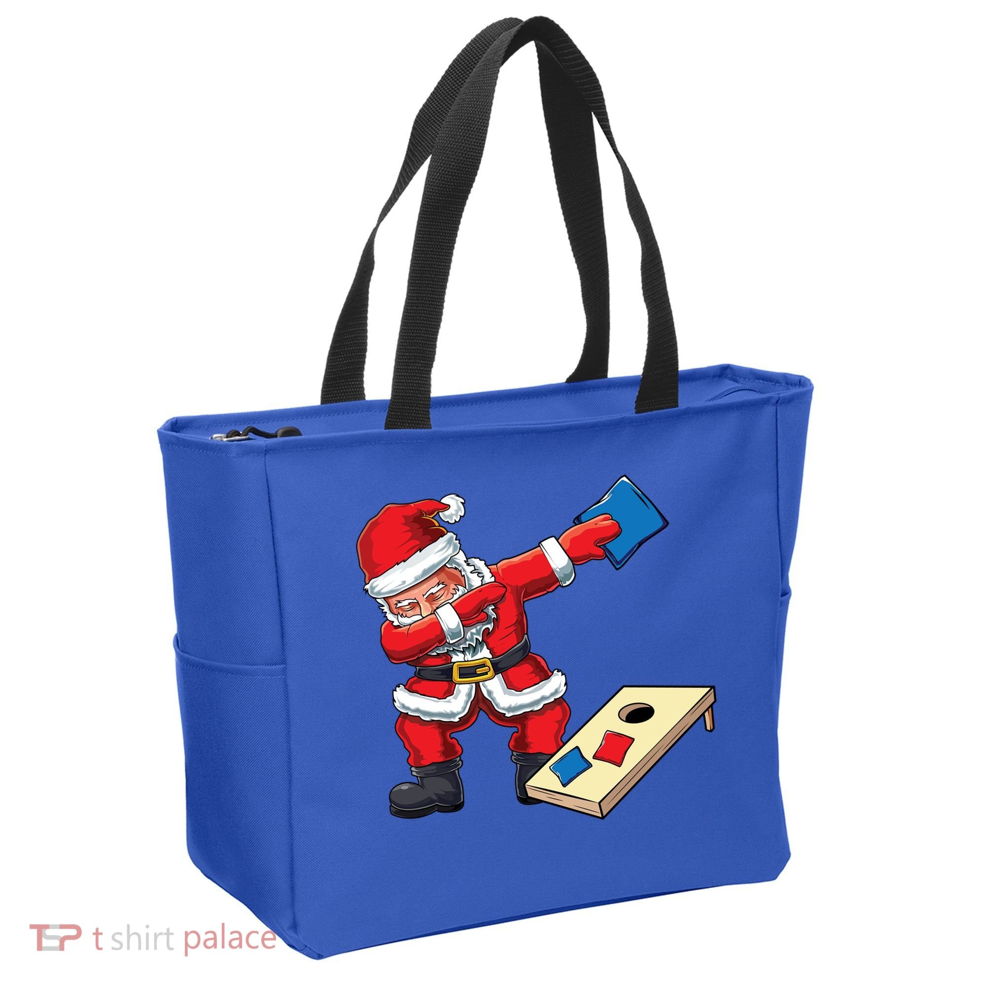 Funny Dabbing Santa Claus Cornhole Christmas Corn Hole Xmas Cool Gift Tote Bag