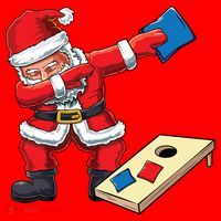 Funny Dabbing Santa Claus Cornhole Christmas Corn Hole Xmas Cool Gift Santa Hat thumb 1