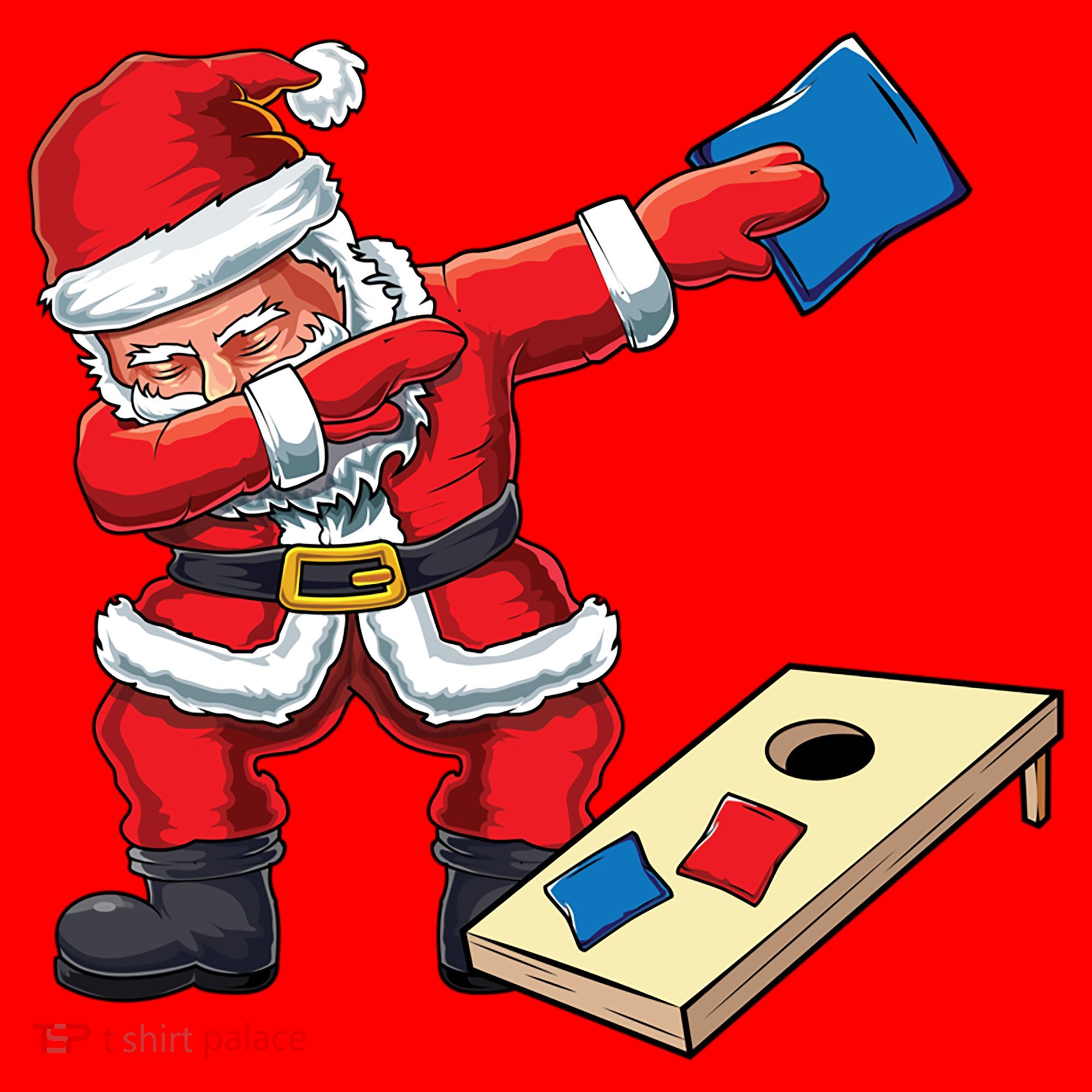 Funny Dabbing Santa Claus Cornhole Christmas Corn Hole Xmas Cool Gift Santa Hat