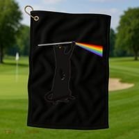 Funny Dark Side Of The Cat Golf Towel thumb 1