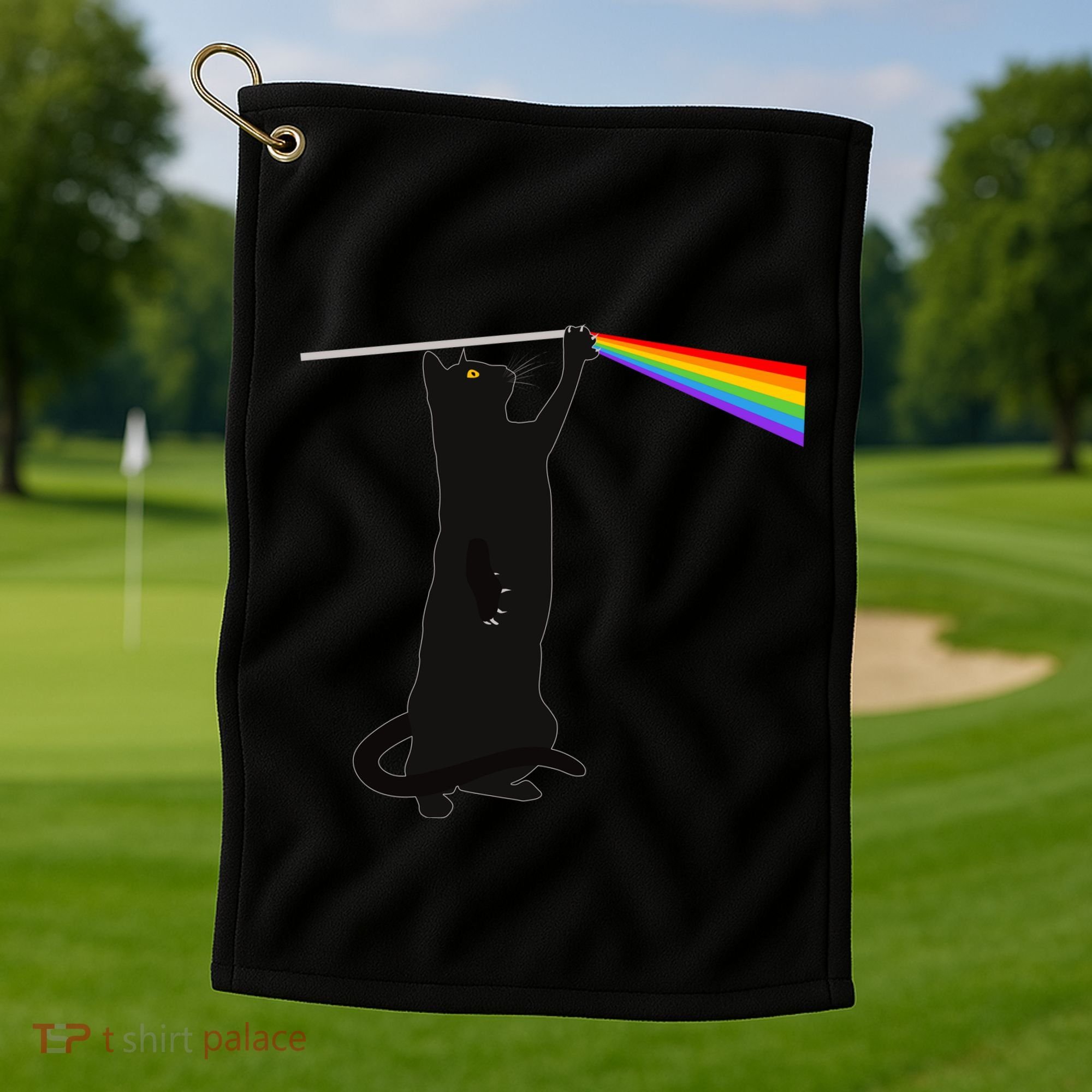 Funny Dark Side Of The Cat Golf Towel