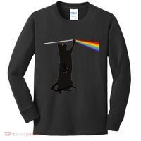 Funny Dark Side Of The Cat Kids Long Sleeve Shirt thumb 0