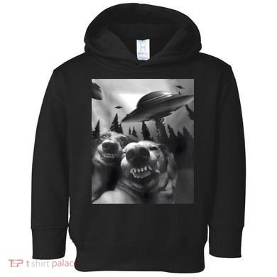 Funny Dogs Selfie With UFOs Toddler Hoodie