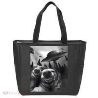 Funny Dogs Selfie With UFOs Tote Bag thumb 0