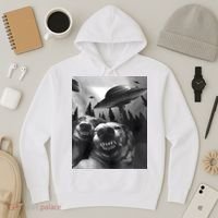 Funny Dogs Selfie With UFOs Hoodie thumb 3