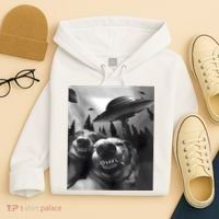 Funny Dogs Selfie With UFOs Hoodie thumb 4