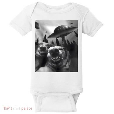 Funny Dogs Selfie With UFOs Baby Bodysuit