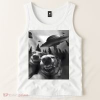Funny Dogs Selfie With UFOs Tank Top thumb 2
