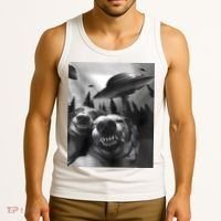 Funny Dogs Selfie With UFOs Tank Top thumb 3