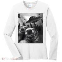 Funny Dogs Selfie With UFOs Women's Long Sleeve Shirt thumb 0