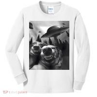 Funny Dogs Selfie With UFOs Kids Long Sleeve Shirt thumb 0
