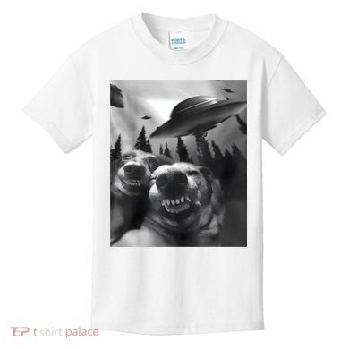 Funny Dogs Selfie With UFOs Kids T-Shirt
