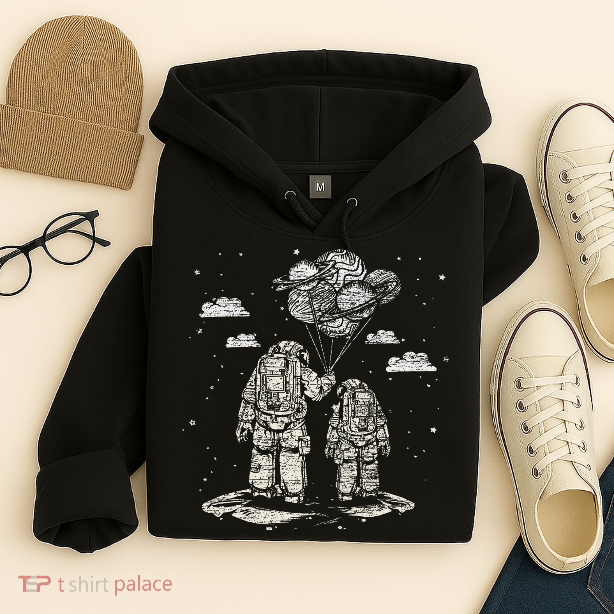 Fathers Day Space Science Astronomy Lover Dad Son Astronaut Hoodie
