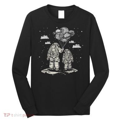Fathers Day Space Science Astronomy Lover Dad Son Astronaut Long Sleeve Shirt