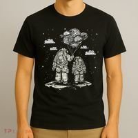 Fathers Day Space Science Astronomy Lover Dad Son Astronaut T-Shirt thumb 3